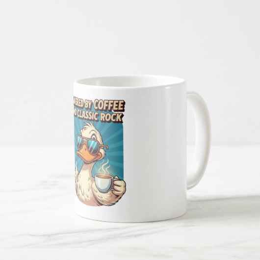 Mug Powered by Coffee and Classic Rock - Cool Duck (Devant droit)