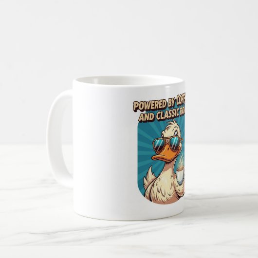 Mug Powered by Coffee and Classic Rock - Cool Duck (Devant gauche)