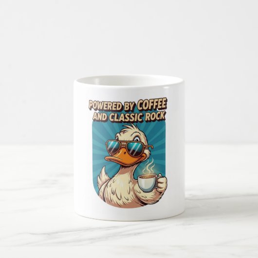 Mug Powered by Coffee and Classic Rock - Cool Duck (Centre)
