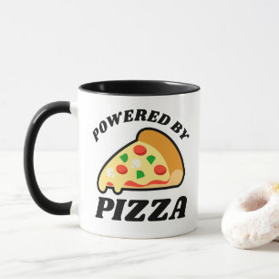Mug 'Powered by Pizza' (Alimenté par la pizza)