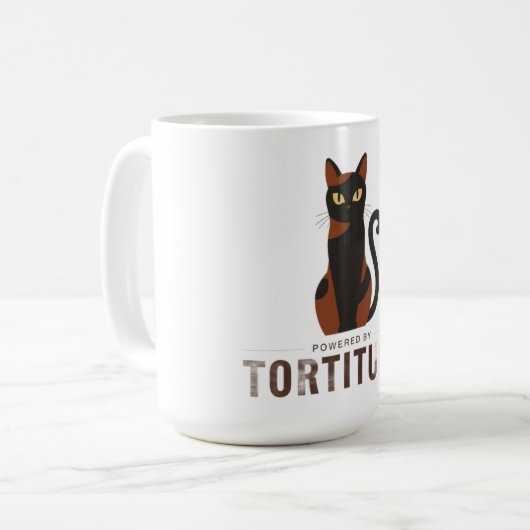 Mug Powered by Tortitude Funny Cat Graphic (Devant gauche)