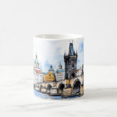 Mug Prague : aquarelle du pont Charles (Centre)
