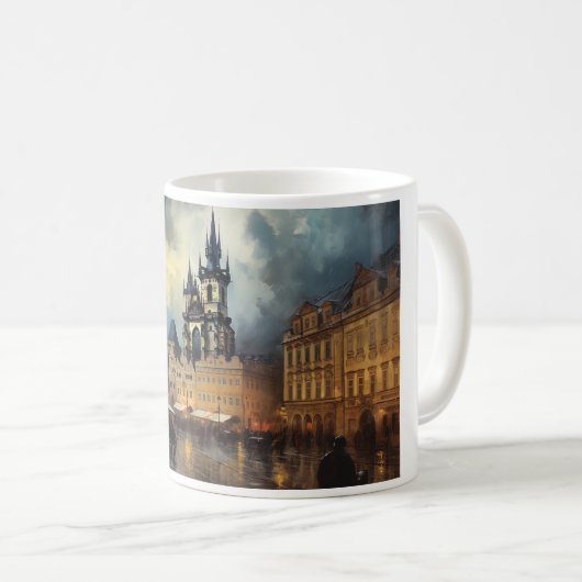 Mug Prague nuit en République Tchèque (Devant droit)