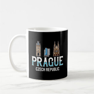 Mug Prague République tchèque City Skyline Plan Voyage