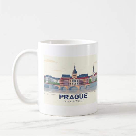Mug Prague République tchèque Pastel Travel (Gauche)