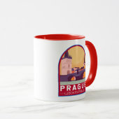 Mug Prague République tchèque Travel Art Vintage (Devant droit)