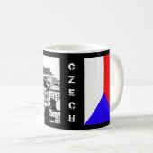 Mug Prague, Ville historique, Château & Drapeau - Tchè (Devant droit)