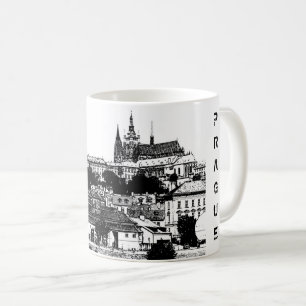 Mug Prague, ville historique, château et drapeau - Tc