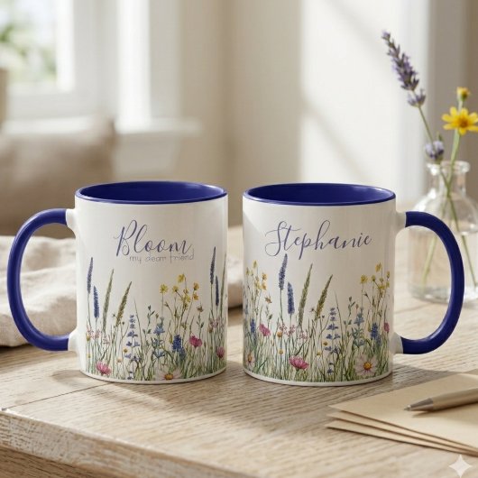 Mug Prairie de fleurs sauvages aquarelle "Floraison"