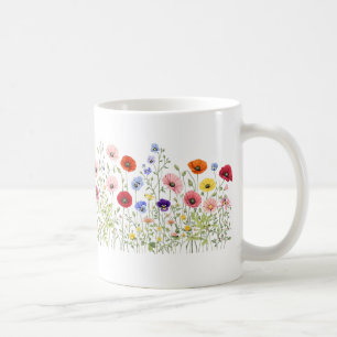 Mug Prairie de fleurs sauvages avec des floraisons aqu