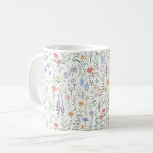 Mug Prairie de fleurs sauvages Coquette Féminine (Devant gauche)