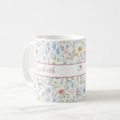 Mug Prairie de fleurs sauvages coquette personnalisée  (Devant gauche)