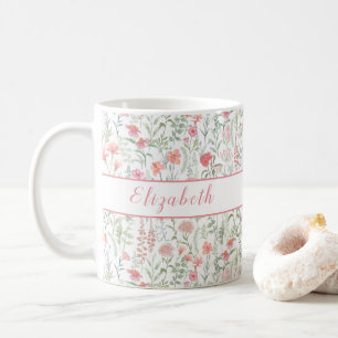 Mug Prairie de fleurs sauvages coquette personnalisée