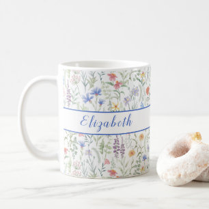 Mug Prairie de fleurs sauvages coquette personnalisée