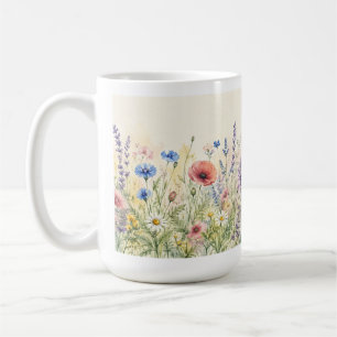 Mug Prairie florale de fleurs sauvages à l'aquarelle