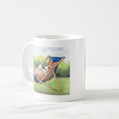 Mug Pratique pour l'été - corgi dans une chaise longue (Devant gauche)