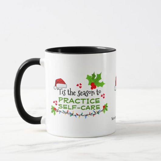 Mug PRATIQUER LE MONogramme DE Noël AUTO-SOINS (Gauche)