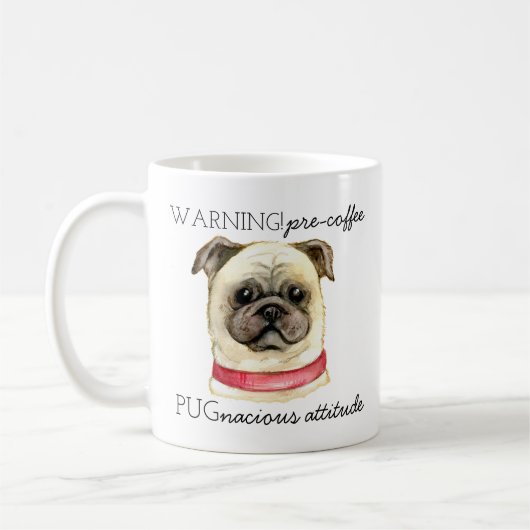 Mug Pré café Pugnacious Attitude avec Carlin (Gauche)