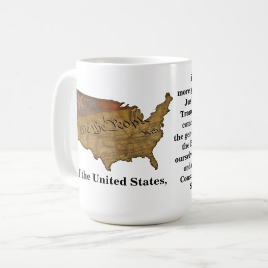 Mug Préambule de la Constitution des États-Unis (Devant gauche)