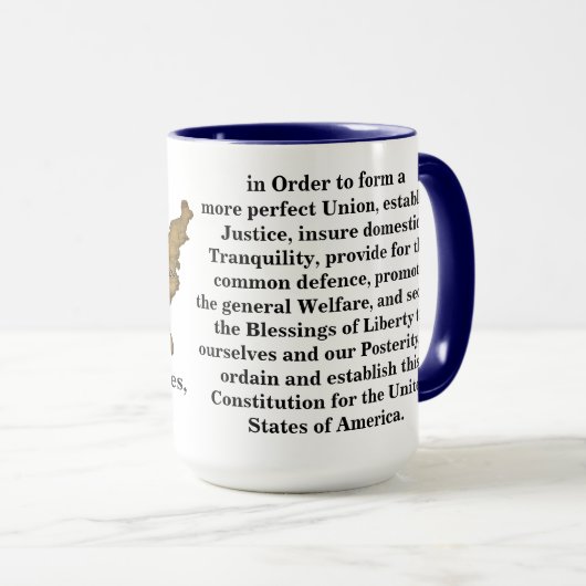 Mug Préambule de la Constitution des États-Unis (Devant droit)