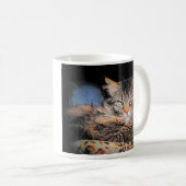 Mug Précaution : Chat et café chauds (Devant droit)