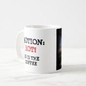 Mug Précaution : Chat et café chauds (Devant gauche)