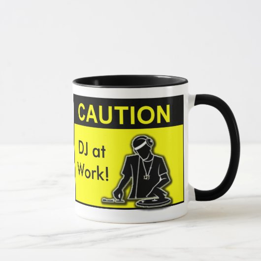 Mug Précaution DJ au travail ! (Droite)