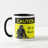 Mug Précaution DJ au travail ! (Gauche)