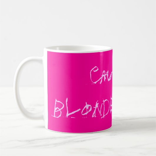 Mug Précaution : penseur blond (Gauche)