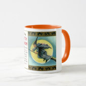 Mug Précautions de sorcière noire d'Halloween Vintages (Devant droit)