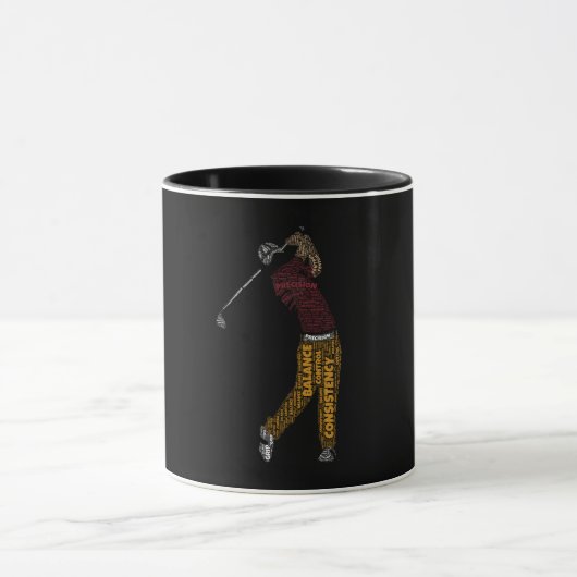 Mug Précision Équilibre Cohérence Golf Typographie Jeu (Centre)
