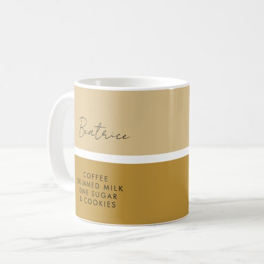 Mug Préférence boisson Nom moderne Classique (Devant gauche)