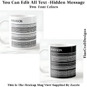 Mug Préférence de café Message Caché Nom 101B Moderne