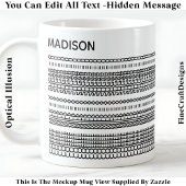 Mug Préférence de café Message Caché Nom 101B Moderne