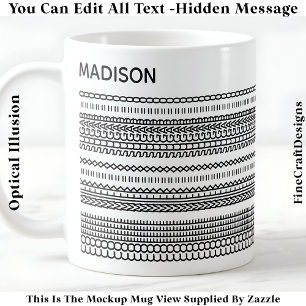 Mug Préférence de café Message Caché Nom 101B Moderne