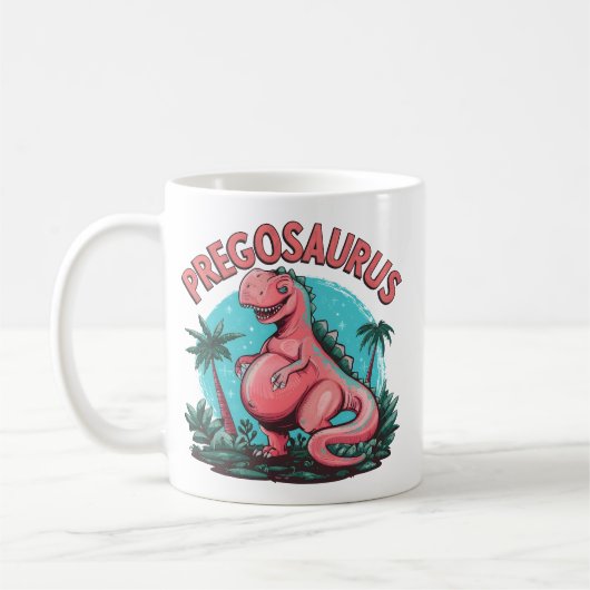 Mug Pregosaurus Funny Grossesse Faire-part Dino Maman (Gauche)