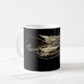 Mug Prehistoric Fish Skull Grunge Dark Art (Devant gauche)