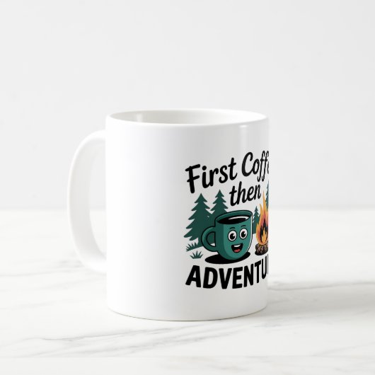 MUG PREMIER CAFÉ PUIS AVENTURE CAMPING (Devant gauche)