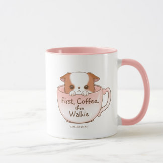 Mug Premier café, puis promenade Adorable chiot Pomchi