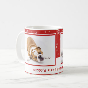Mug Premier Chiot Noël Rouge Personnalisé Animaux de C