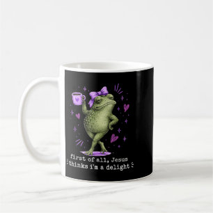 Mug Premier Jésus pense qu'un délicieux café grenouill