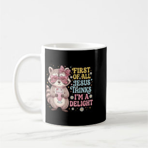 Mug Premier Jésus pense qu'un raton laveur drôle est u