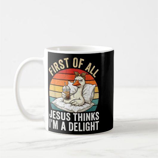 Mug Premier Jésus pense qu'une joie Funny Goose Meme (Gauche)