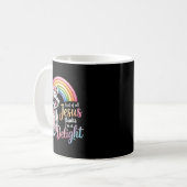 Mug Premier Jésus Pense Une Conception De Raton Laveur (Devant gauche)