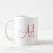 Mug Premier Modèle Monogramme Ajouter Votre Nom Modern (Gauche)