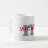 Mug Premier monogramme professionnel uni ajouter votre (Devant gauche)