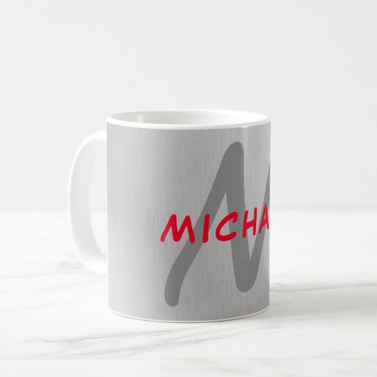 Mug Premier monogramme professionnel uni ajouter votre (Devant gauche)