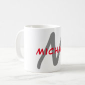 Mug Premier monogramme professionnel uni ajouter votre (Devant gauche)