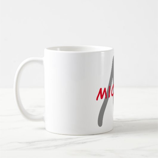 Mug Premier monogramme professionnel uni ajouter votre (Gauche)