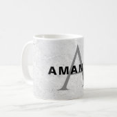 Mug Premier monogramme professionnel uni ajouter votre (Devant gauche)